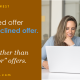 Insurance agent reviewing a modified disability insurance offer letter with a client.